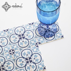 스페인 아다마알마 핀타블루 방수 티 코스터 컵받침